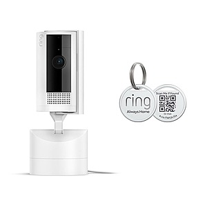 Prime Members: Ring Pan-Tilt Indoor Cam w/ Ring Pet Tag (White) $45 + Free Shipping