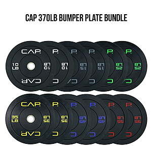 CAP 370lb Olympic Bumper Plate Bundle (2 x 10, 2 x 15, 2 x 25, 2 x 35, 2 x 45 and 2 x 55lb Plates) $260