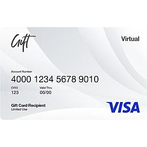 $100 Visa or Mastercard Virtual eGift Card - No purchase fee plus 2x Fuel Points