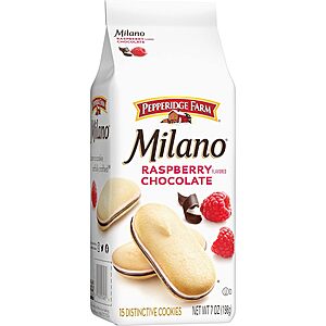 7oz Pepperidge Farm Milano Cookies (Raspberry Chocolate) .30 w/ Subscribe & Save