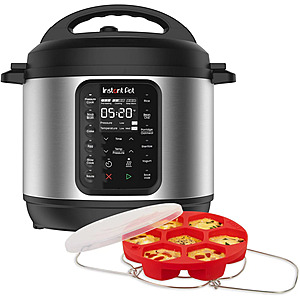 Target Circle Members: Instant Pot 6qt 9-in-1 Pressure Cooker Bundle: Exclusive Bonus Silicone Pan with Lid, Rice & Multi Cooker, Stainless Steel $69.99
