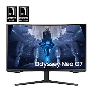 Samsung EPP/EDU: 32" Odyssey Neo G7 4K UHD 165Hz 1ms(GTG) Quantum HDR2000 Curved Gaming Monitor $389.96
