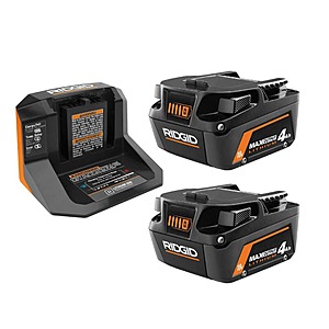 Buy Ridgid 18V MAX Output Starter Kit with (2) 4.0 Ah Batteries and Charger Get Free Tool $149