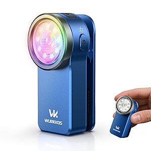 Wurkkos HD03 Rechargeable Flashlights EDC Clip-on Light,Bright 680 Lumens Pocket Flashlight,Combines Spotlight/Floodlight/RGB Light (Dark Blue) $16.19
