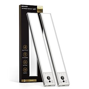 2-Pack Ezvalo 10" Rechargeable Magnetic LED Motion Sensor Lights $9.50 