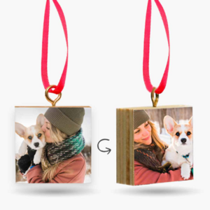 Custom 2"x 2" Photo Wood Block Ornaments 3 for $10 + Free Store Pickup