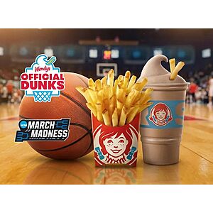 Free Frosty and Fries at Wendys on 4/7 and March Madness Dunkstakes