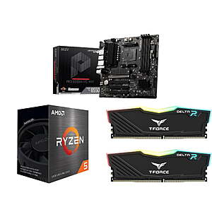 Ryzen 5 5500 Processor + MSI PRO B550M-VC WiFi Board + 16GB T-Force DDR4 $254 + Free S&H