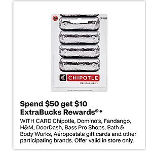 CVS B&M 8/2-8/8: Buy $50 Door Dash, Dominos, Fandango and other participating GC's get $10 Extra Bucks limit 1 per card