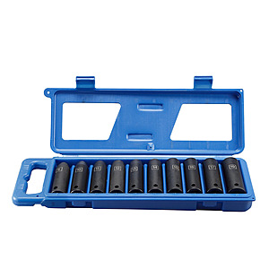 Tractor Supply, JobSmart 1/2 in. Drive Deep Impact Socket Set, 10 pc., Metric or SAE, $5.29, free pickup