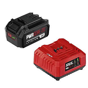 Skil CB5196B-11 20V PWRCORE 20 Battery and Charger Starter Kit (4 Ah) $34.73