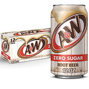 3 x A&W Zero Sugar Root Beer Soda, 12 fl oz cans, 12 pack  $15.05 MBUY S&S