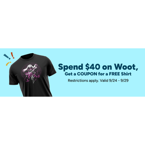 Woot! is offering free apparel item after 4 for $22 deal last week