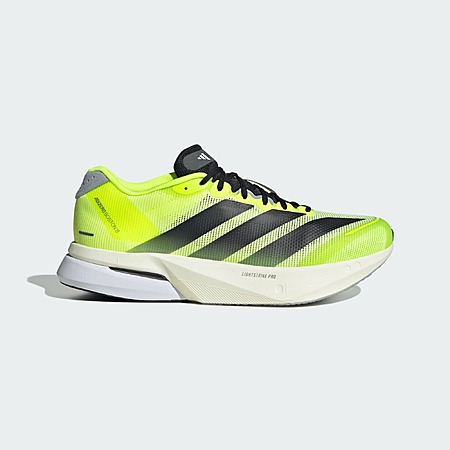 Adizero Boston 13 Shoes $160.00 $81.60 Lucid Lemon / Core Black / Halo Silver mens USE COUPON CODE OFF15