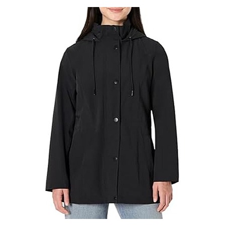 Amazon Essentials Women's Relaxed-Fit Lightweight Waterproof Long Hooded Rain Jacket (Black) $9.99 + Free Shipping w/ Prime