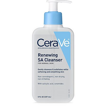 CeraVe Renewing Salicylic Acid Cleanser, Formulated With Hyaluronic Acid, Niacinamide, & Ceramides, Gentle BHA Exfoliating Face Wash & Fragrance Free, 8 Oz $9.34