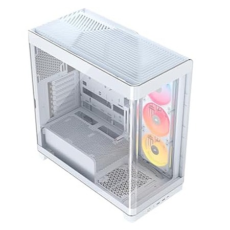 CORSAIR Frame 4500X LX Reverse Fan RGB Link Mid-Tower PC Case – 3X Pre-Installed Fans $89.99 White