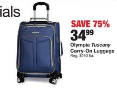 Fred Meyer Black Friday: Olympia Tuscany Carry-On Luggage for $34.99 - Slickdeals.net