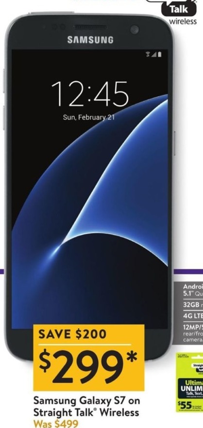 Walmart Black Friday: 32GB Samsung Galaxy S7 Straight Talk Prepaid Smartphone for $299.00 ...