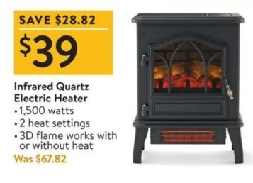 walmart electric heater infrared quartz friday deal