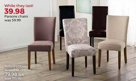 Stein Mart Black Friday: Parsons Chairs for $39.98 - Slickdeals.net