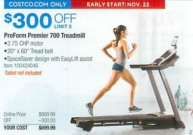 Costco Whole Black Friday Proform Premier 700 Treadmill For 699 99