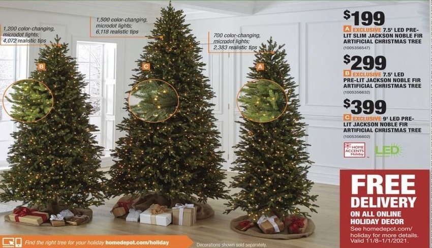 Home Depot Black Friday Home Accents Holiday 9 Ft Led Pre Lit Jackson Noble Fir Artificial