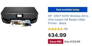 Best Buy Black Friday Hp Envy 5070 Wireless All In One Instant Ink Ready Inkjet Printer For 34 99