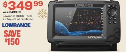 Academy Sports Outdoors Black Friday Lowrance Hook Reveal 7x Tripleshot Fishfinder For 349 99