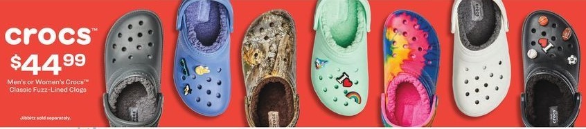 Academy Sports Outdoors Black Friday Crocs Men S Or Women S Classic Fuzz Lined Clogs For 44 99