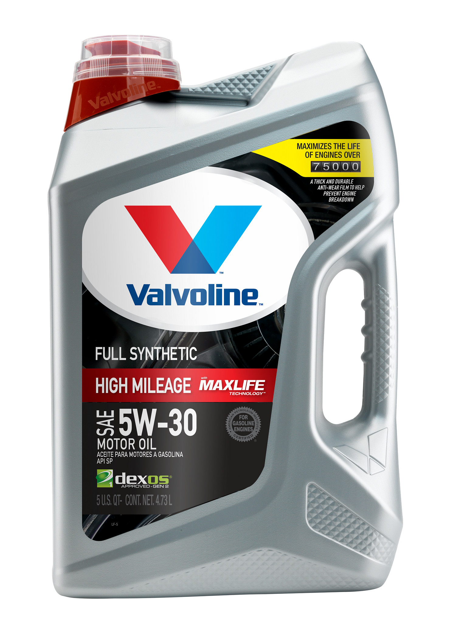 Valvoline Full Synthetic High Mileage with MaxLife Technology SAE 5W-30 Motor Oil 5 QT - Walmart.com - Walmart.com $21.57