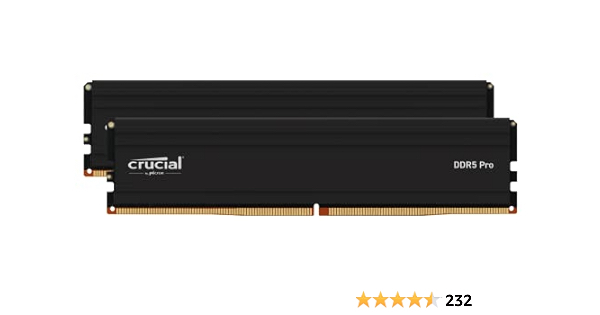 Crucial Pro RAM 32GB Kit (2x16GB) DDR5 5600MT/s (or 5200MT/s or 4800MT/s) Desktop Memory CP2K16G56C46U5 - $67.99