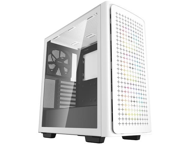 DeepCool CK560 WH Mid-Tower ATX Case, Airflow Front Panel, Full-Size Tempered Glass Window, 3x 120mm ARGB Fans, 1x 140mm Fan, E-ATX Motherboard Support, Front I/O USB Typ - $69.99