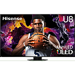 Open Box ymmv -Hisense 75&quot; Class U8 Series Mini LED 4K UHD QLED Smart Google TV (2024) 75U8N - Open Box - Best Buy - $695.99