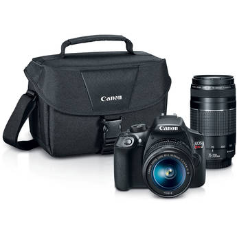 Canon EOS Rebel T6 DSLR Camera with 18-55mm and 75-300mm Lenses Kit $399