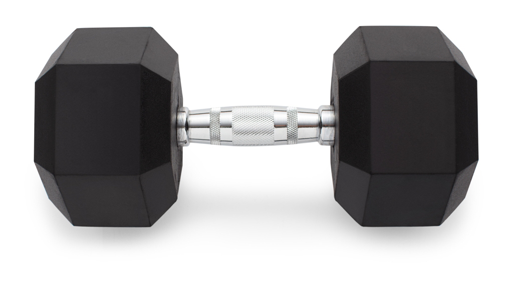 75, 80, 105, or 110lb Weider Rubber Hex Dumbbell, $79.99