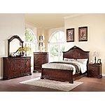 Major-Q 8020730q 86&quot; x 67&quot; x 63&quot;H Luxurious Vintage Classic Style Dark Cherry Finish Queen Size Bed Frame for $246.42 @ Amazon (LIMITED STOCK)