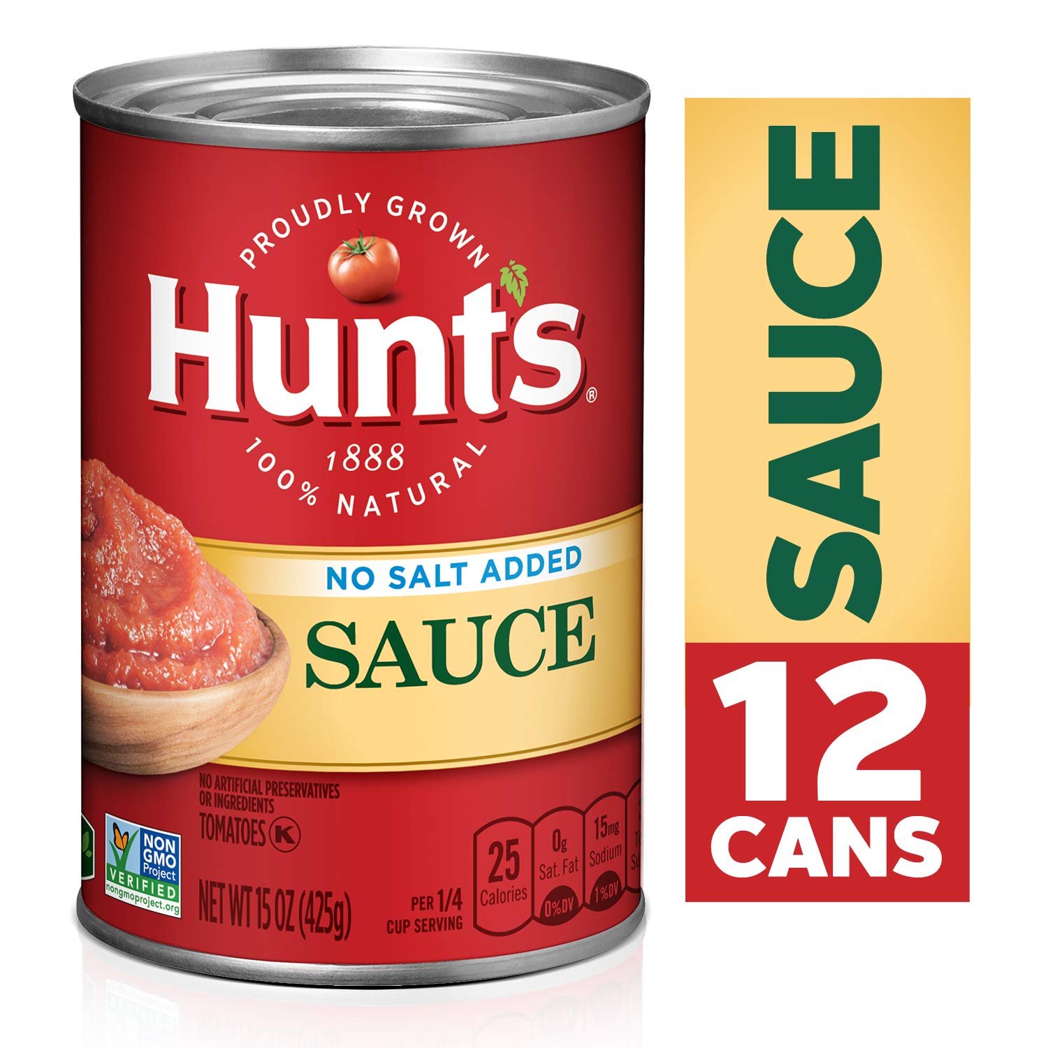 Hunt's Tomato Sauce No Salt Added, 15 oz, 12 Pack for $7.81 AC & SS @ Amazon