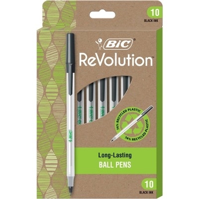 Target- YMMV -BiC 10pk Ballpoint Pens ReVolution Stic Black Ink - $0.69