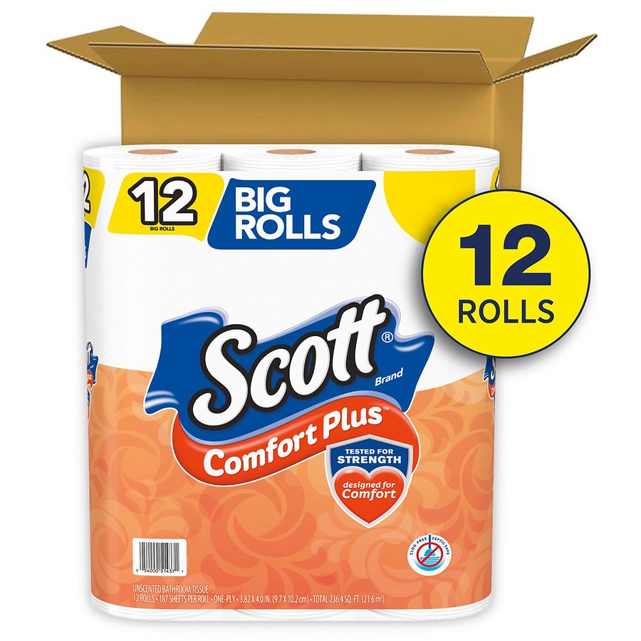 12Count Scott ComfortPlus Big Rolls Toilet Paper