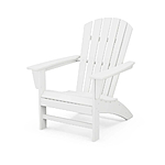 Polywood Grant Park Traditional Curveback White Plastic Outdoor Patio Adirondack Chair - $175