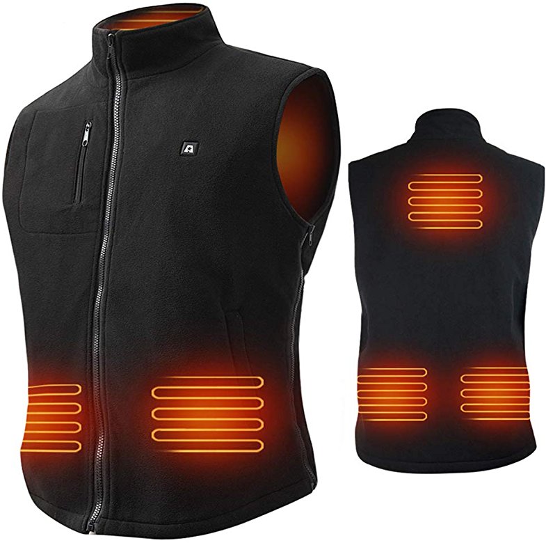 Size Adjustable Heated Vest with 7.4V Rechargeable Battery for Winter  $68.38