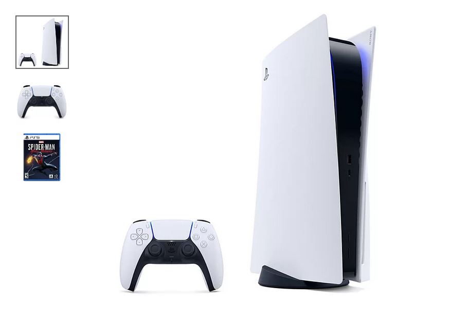 PlayStation 5 Console Bundle with Extra DualSense Controller + Spider-Man Ultimate Edition  + 180 Kohl's Cash