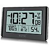Bozybo Battery Operated Digital Atomic Wall Clock w/ Large Numbers, Indoor Temperature and Humidity  $14.99 + Free Shipping w/ Prime or on $35+