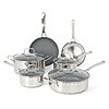 10-Piece Martha Stewart Delaroux Stainless Steel Cookware Set w/PFAs Free Premium Nonstick Ceramic Interior $99.19 + Free Shipping