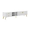 70.9&amp;quot; Spoflyinn TV Stand w/ 4 Enclosed Storage Spaces and 3 Open Shelves  (White/ Champagne) $41.99 + Free Shipping w/ Prime