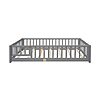 Spoflyinn Full Size Playhouse Floor  Bed w/ Fence Door and Support Slats (Grey) $35.99 + Free Shipping w/ Prime