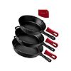 3-Piece Cuisinel Pre-Seasoned Cast Iron Frying Pan Set w/ Silicone Handle Grip Covers (8&amp;quot;, 10&amp;quot;, 12&amp;quot;) $31.99 + Free Shipping w/ Prime