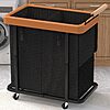 50 Gal  2-Section Leather Patchwork Rolling Laundry Hamper w/ Lid (Black) $29.99 + Free Shipping w/ Prime or on $35+