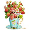 Airpark 3D Paper Pop Up Flower Bouquet Card with Note Card & Envelope (Strawberry Bouquet)